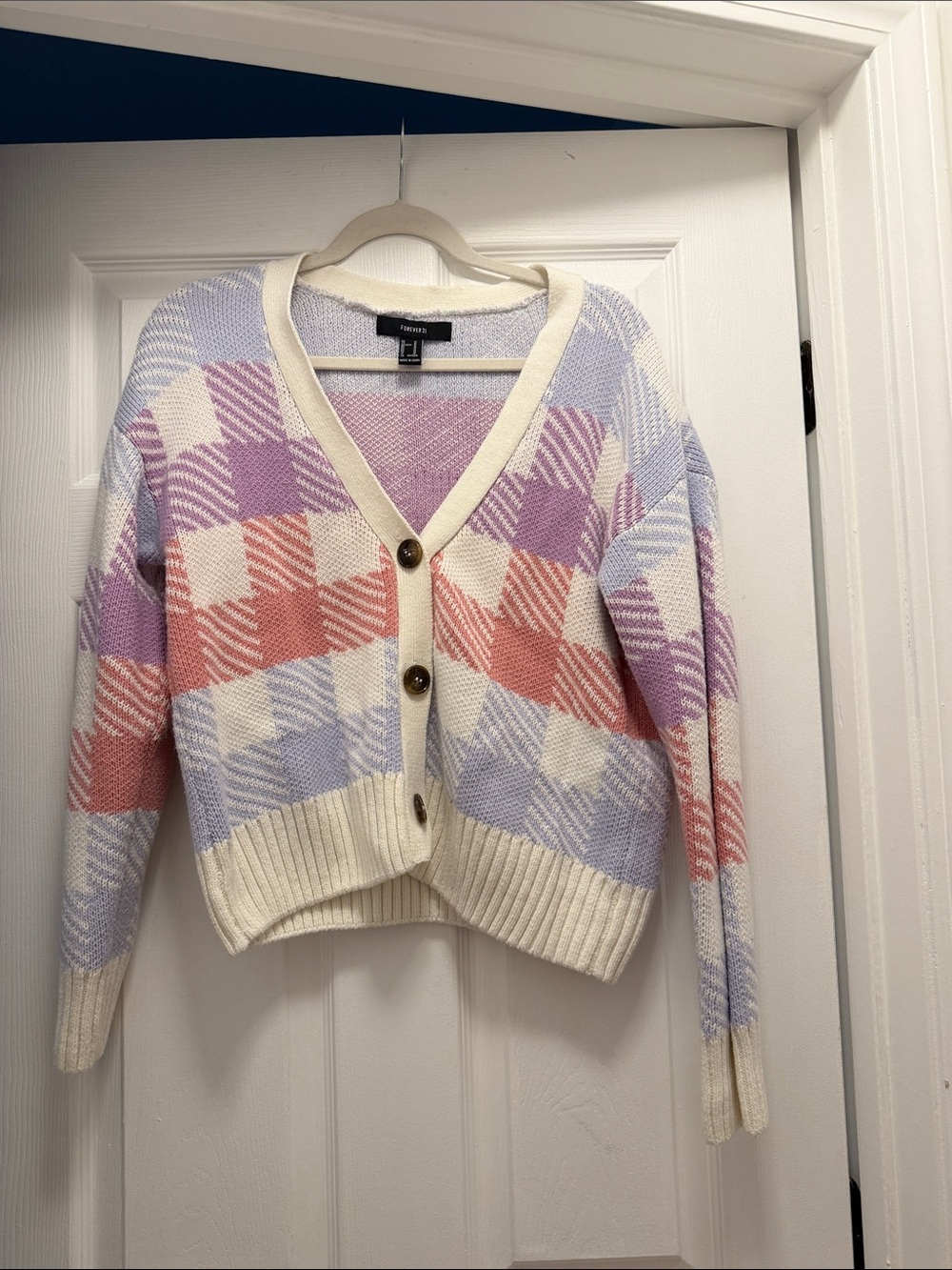 Forever 21 Plaid Button-Up Cardigan